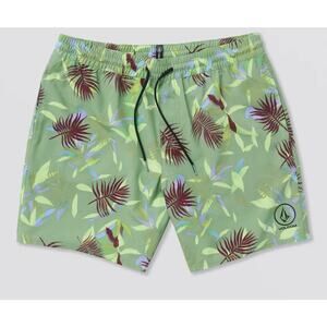 Volcom Men’s Med Manic Boarding Shorts -Basil